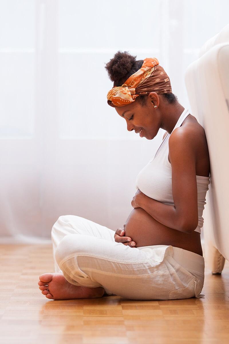 Pregnant woman getting ultrasound